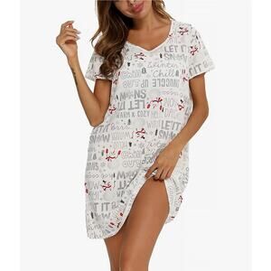 Enjoynight sleepwear cotton t shirt dress sleep shirt womens small loungewear
